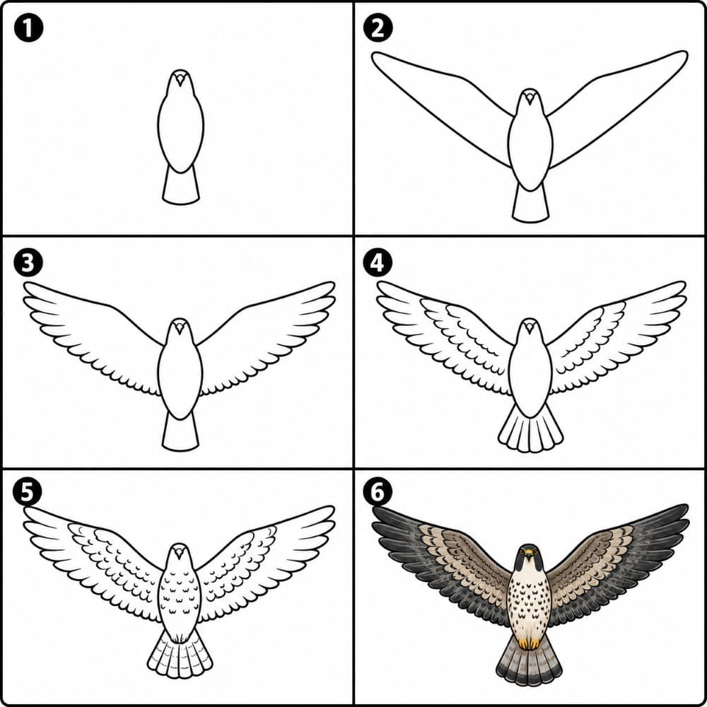 Falcon bottom view Drawing Ideas