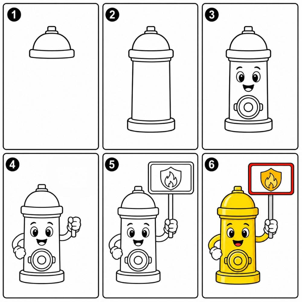 Fire hydrant character Drawing Ideas