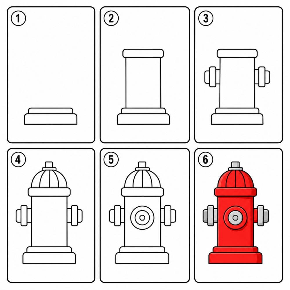 Fire hydrant for kids Drawing Ideas