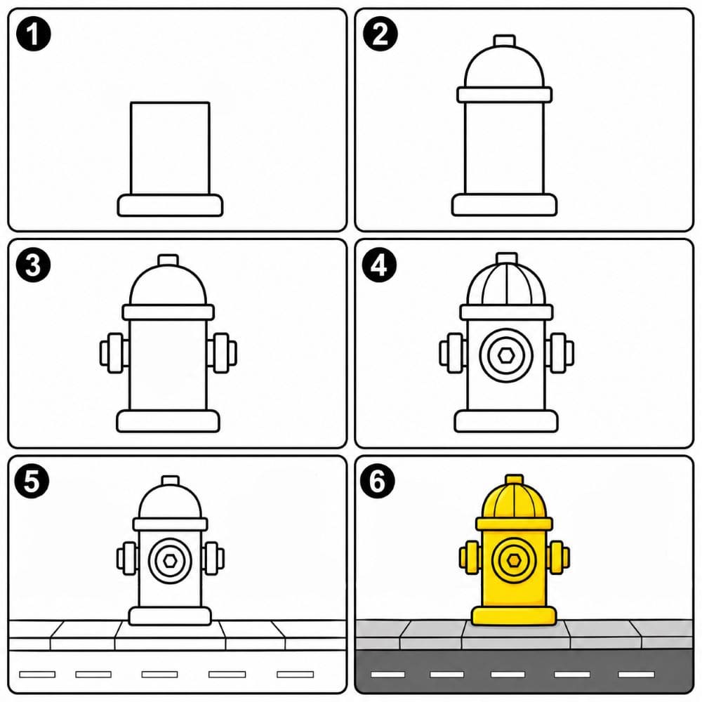 Fire hydrant on the street Drawing Ideas