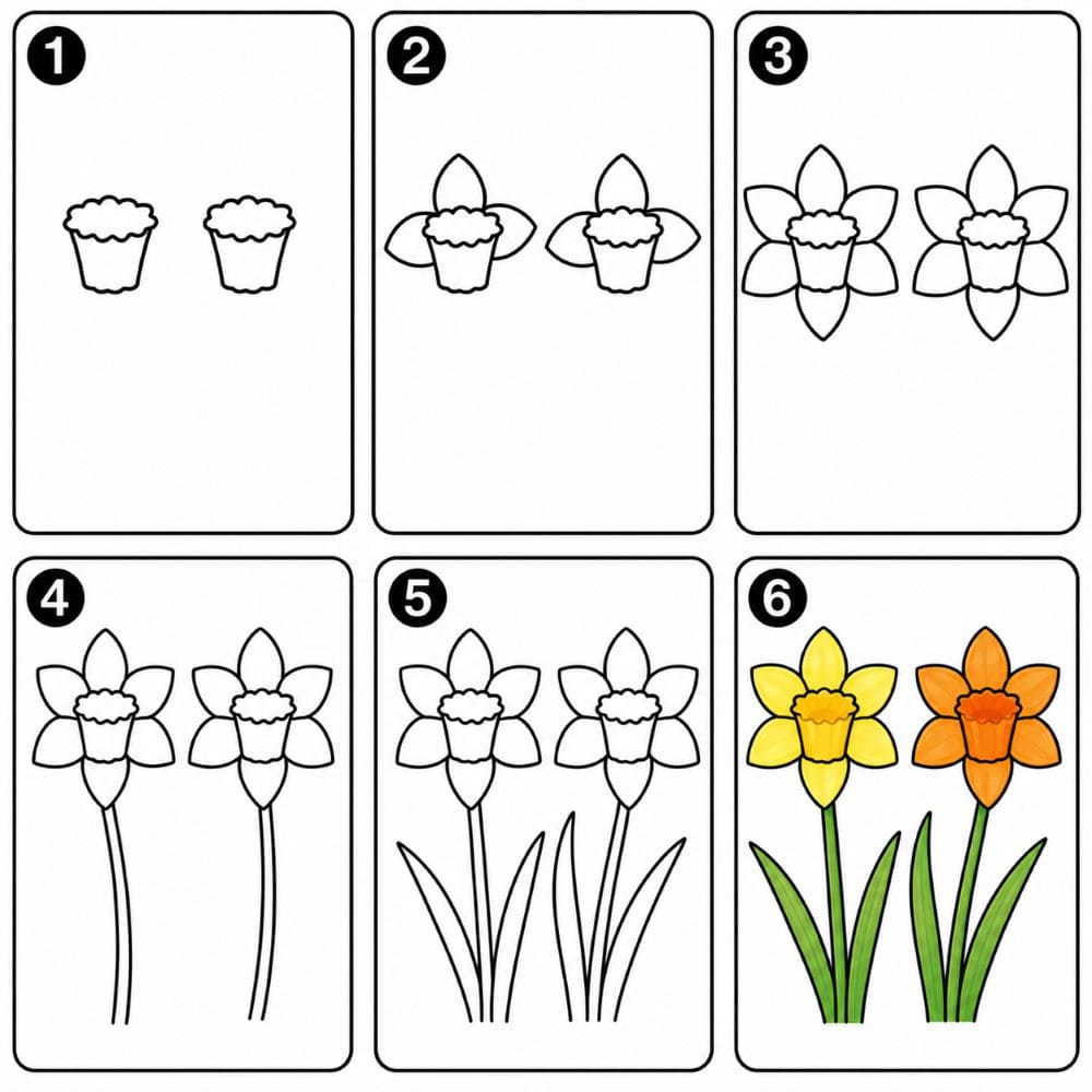 Garish daffodil Drawing Ideas