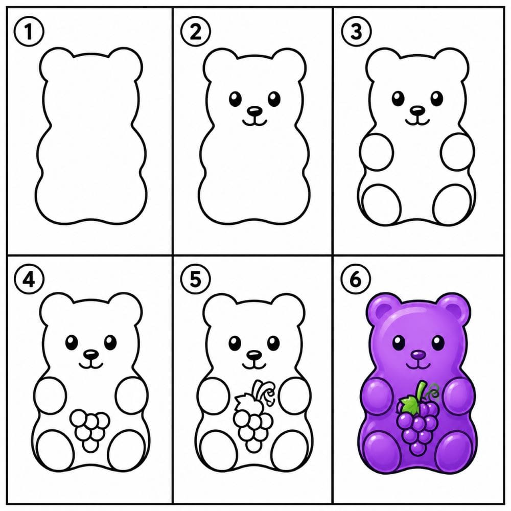 Grape gummy bear Drawing Ideas