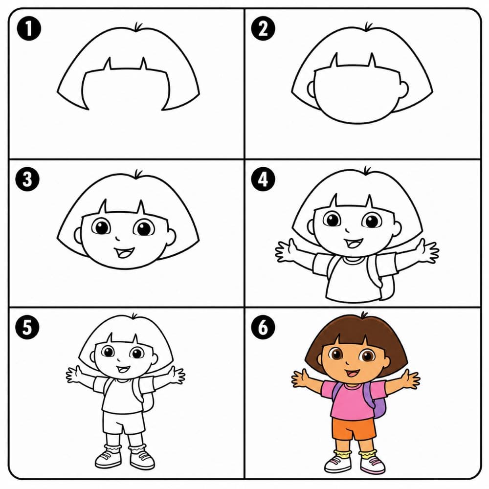 Happy Dora Drawing Ideas