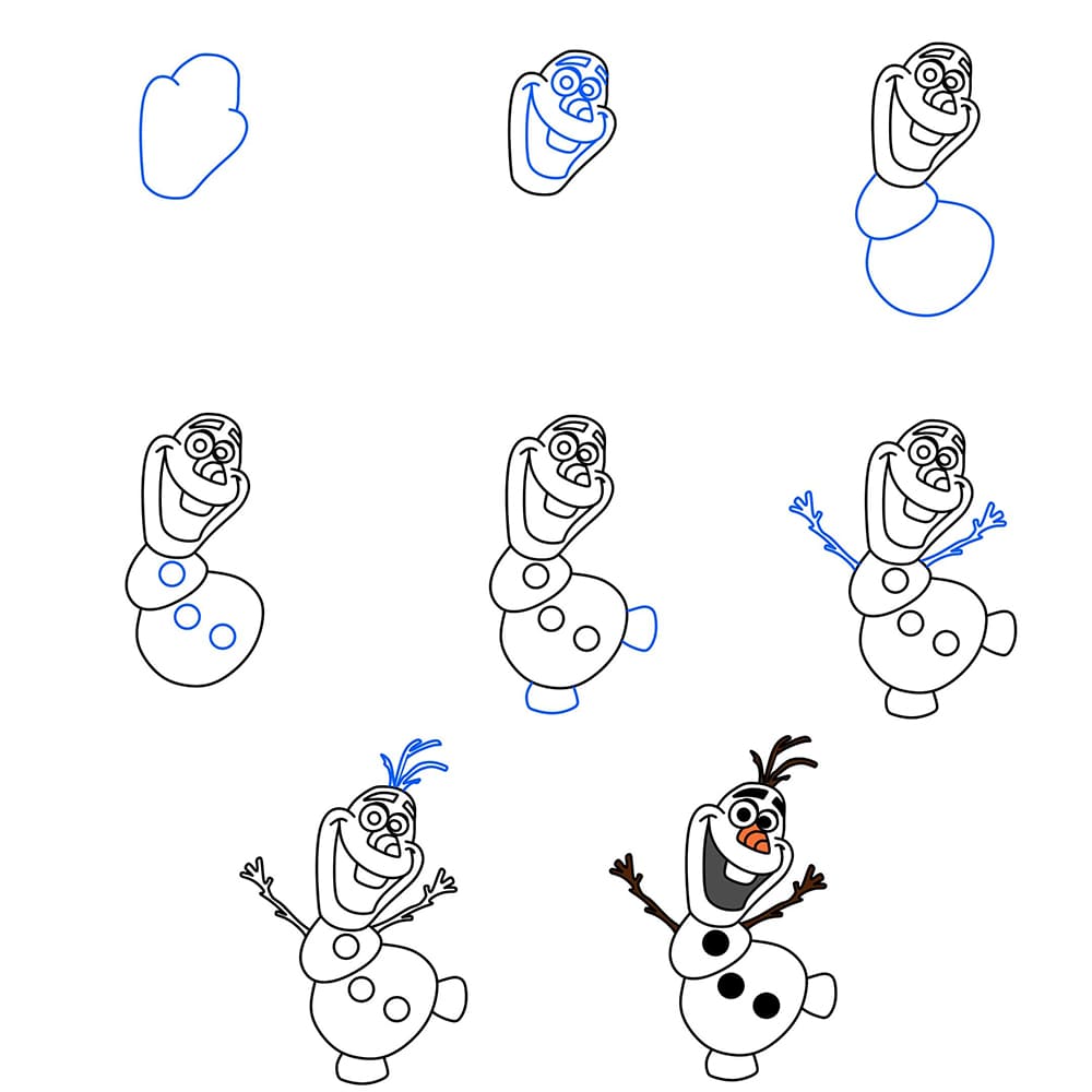 Happy Olaf Drawing Ideas