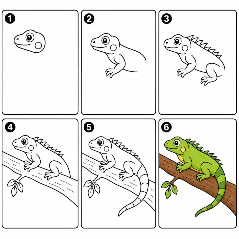 Iguana Drawing Ideas