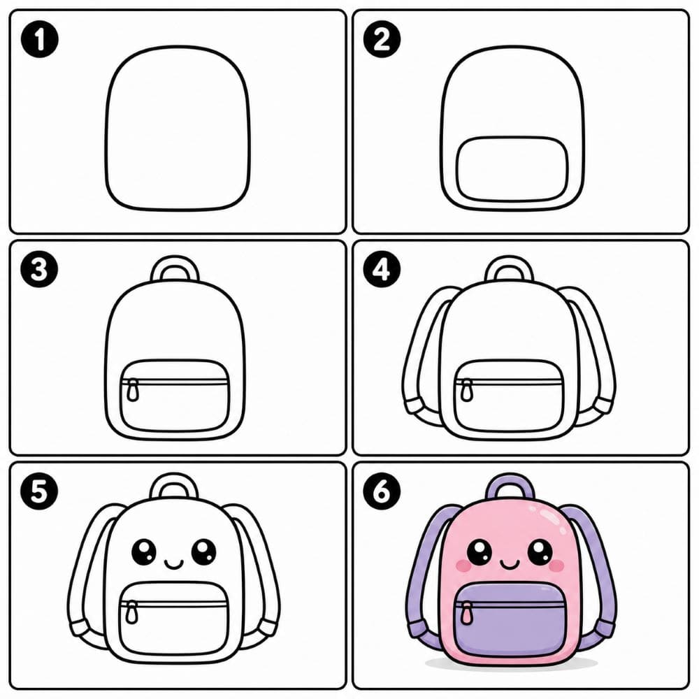 Kawaii backpack Drawing Ideas