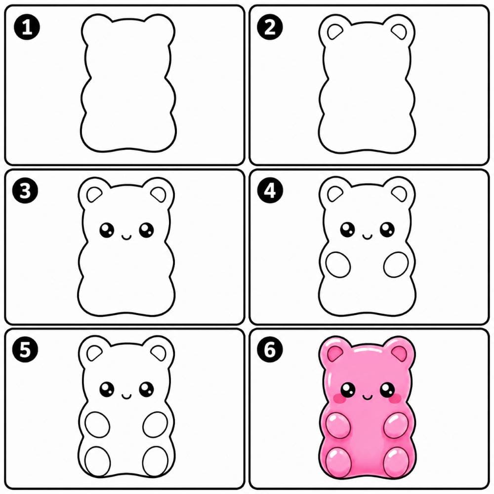 Kawaii gummy bear Drawing Ideas