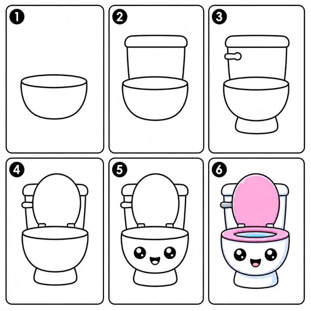 Kawaii toilet Drawing Ideas