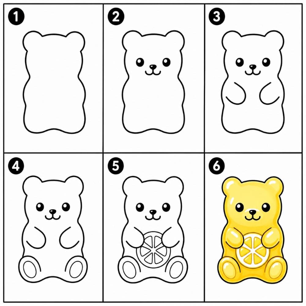 Lemon gummy bear Drawing Ideas