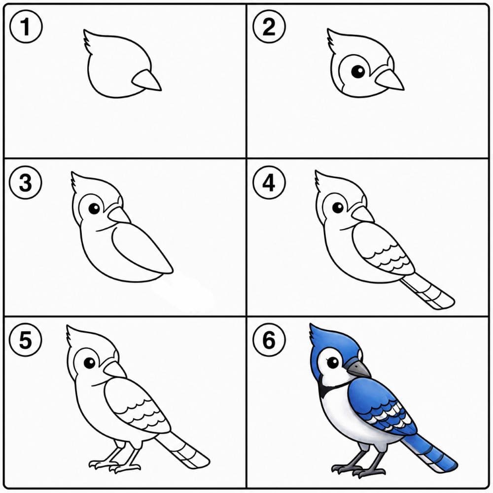 Lovely Blue Jay Drawing Ideas