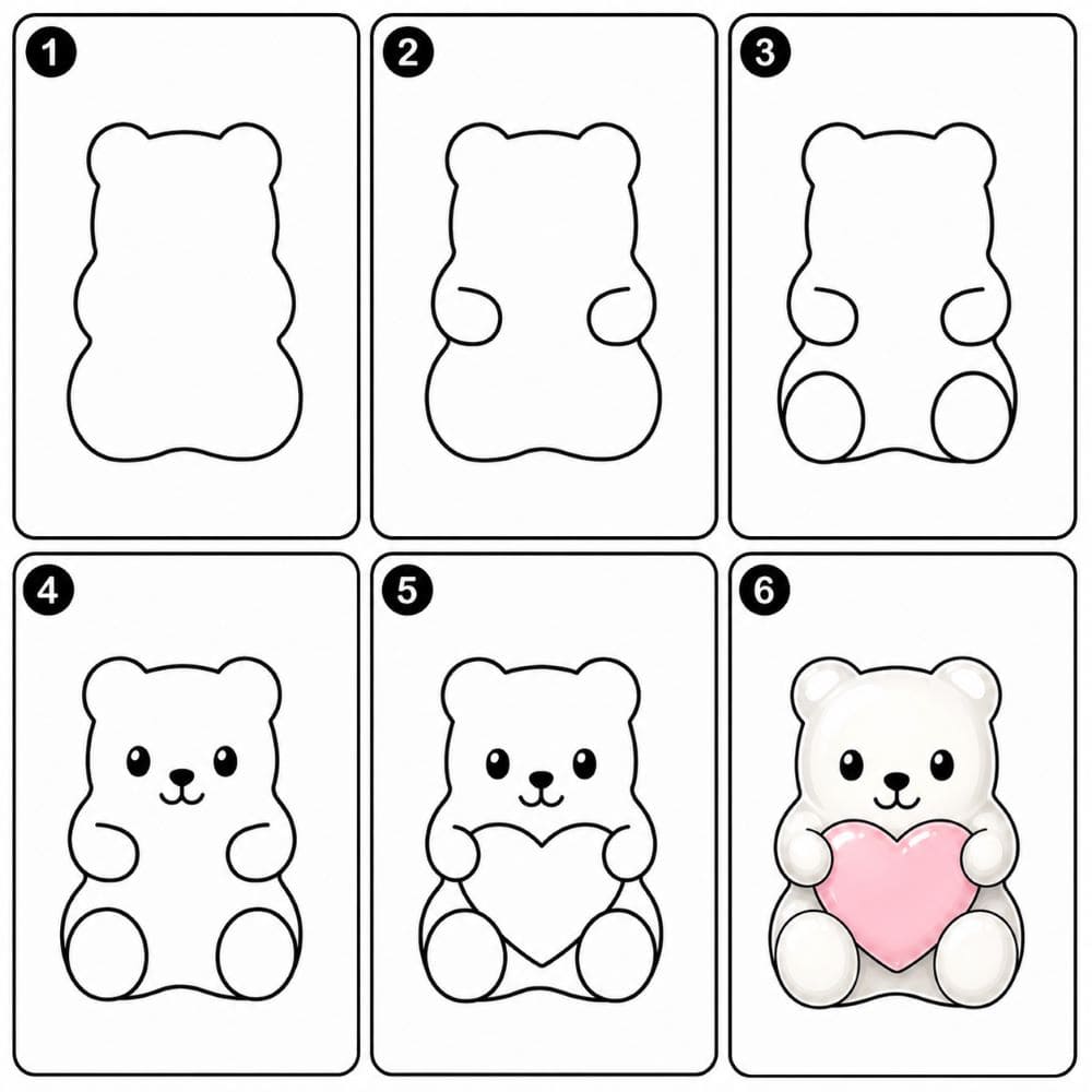 Lovely gummy bear Drawing Ideas