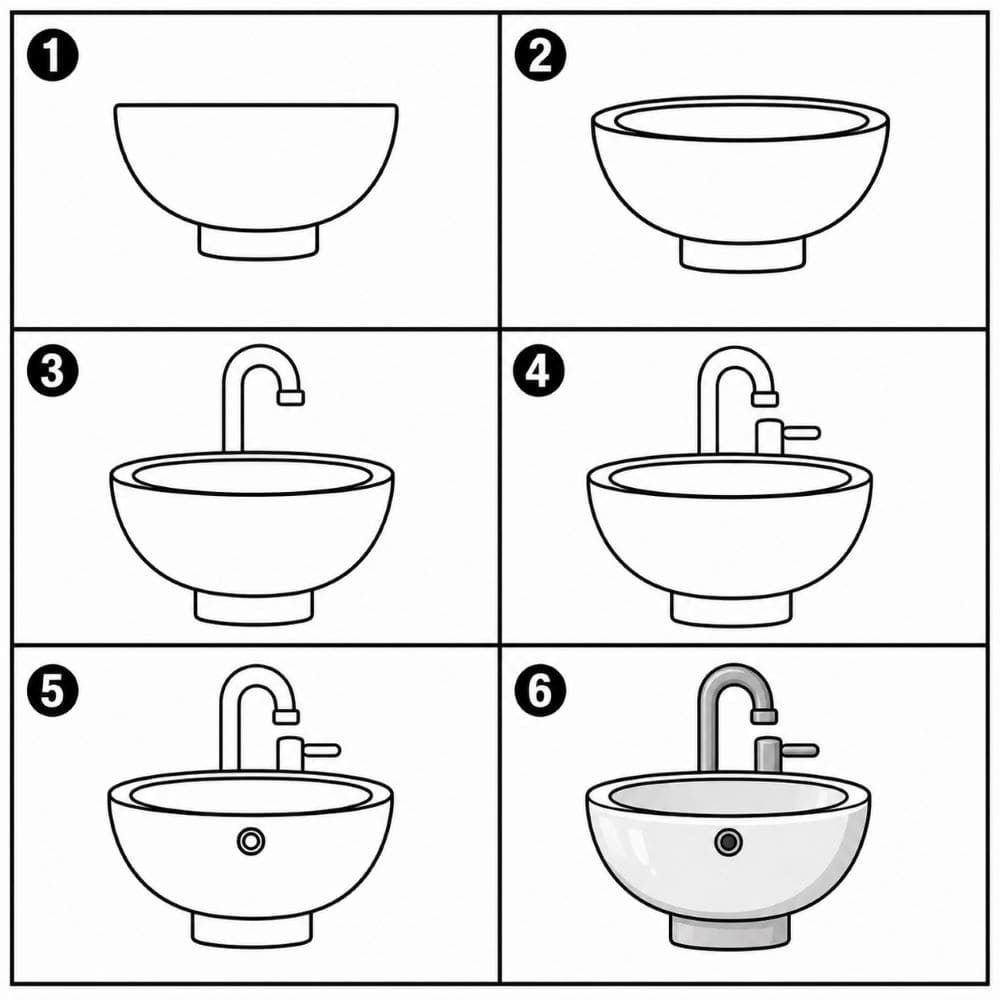 Minimalist sink Drawing Ideas