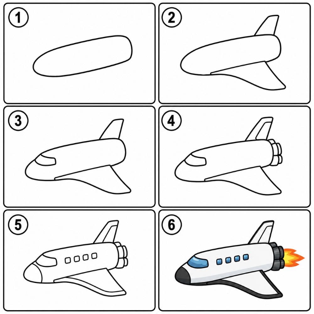 Modern space shuttle Drawing Ideas