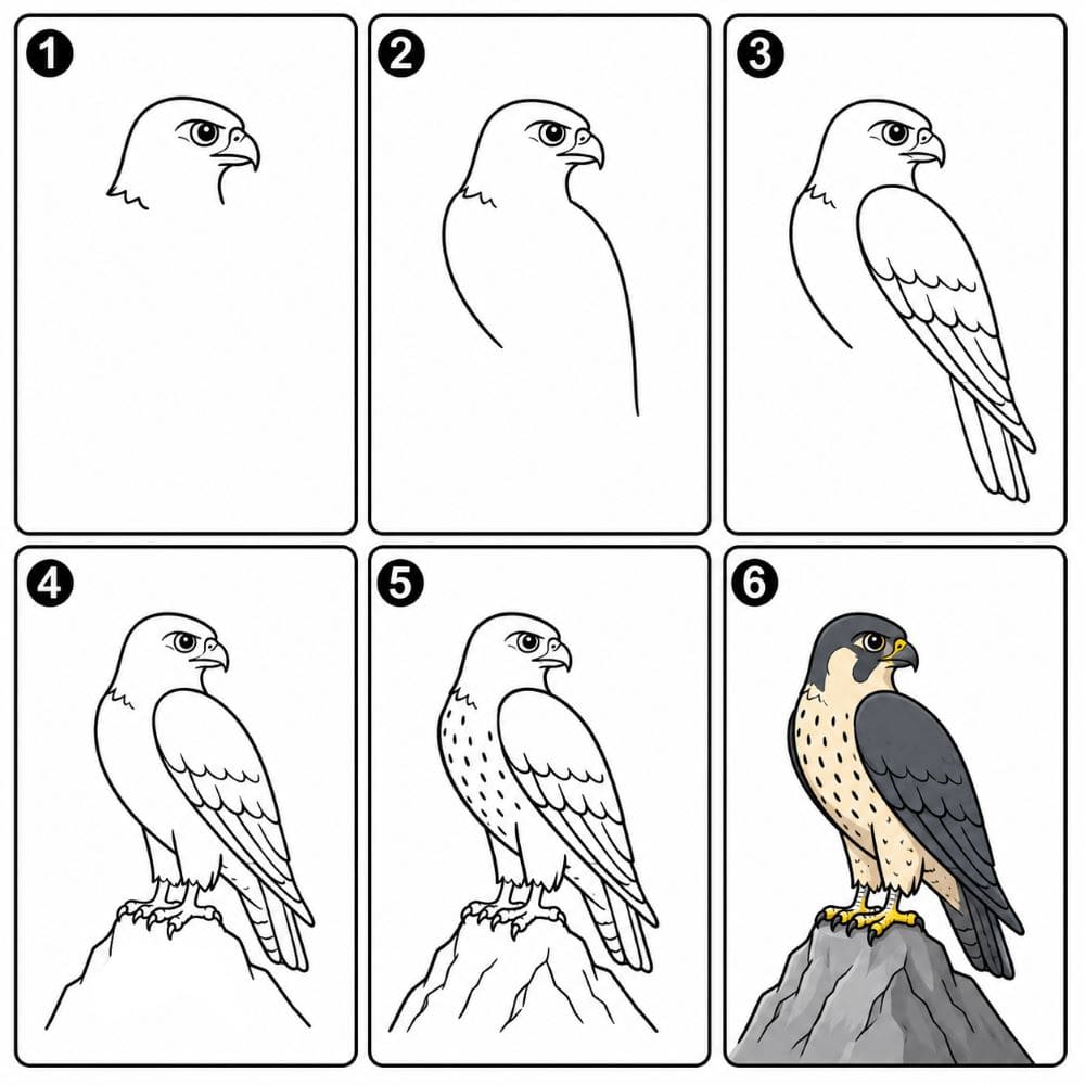 Falcon Drawing Ideas