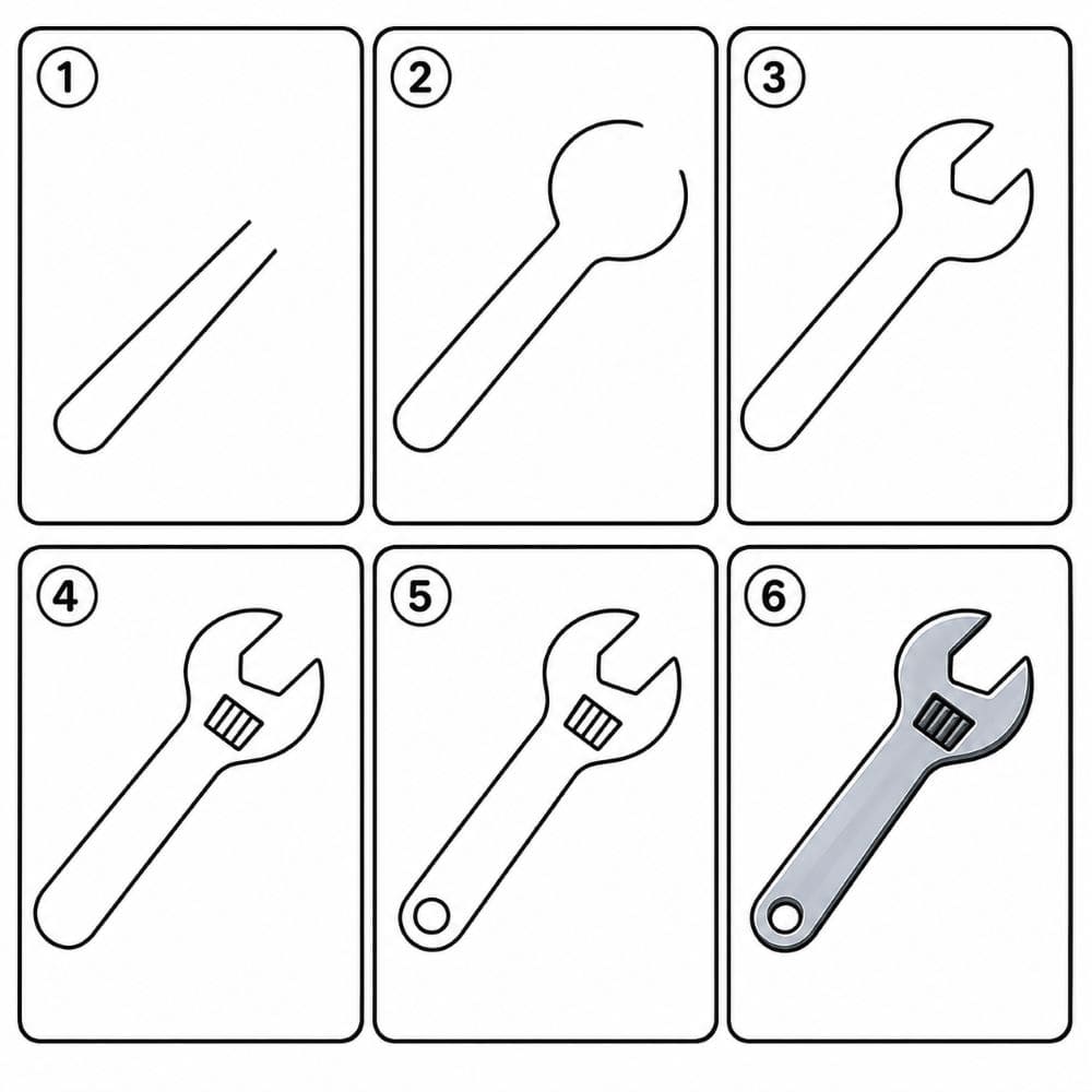 Nut wrench Drawing Ideas