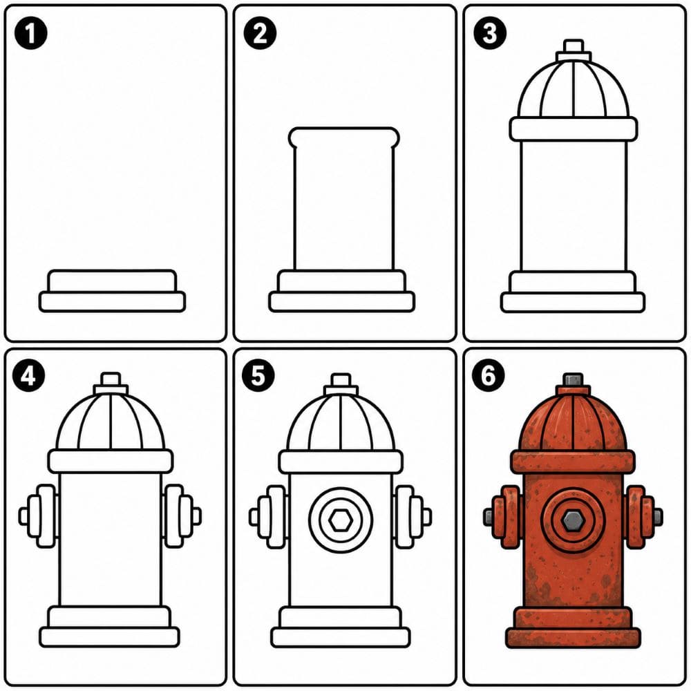 Old rusty fire hydrant Drawing Ideas