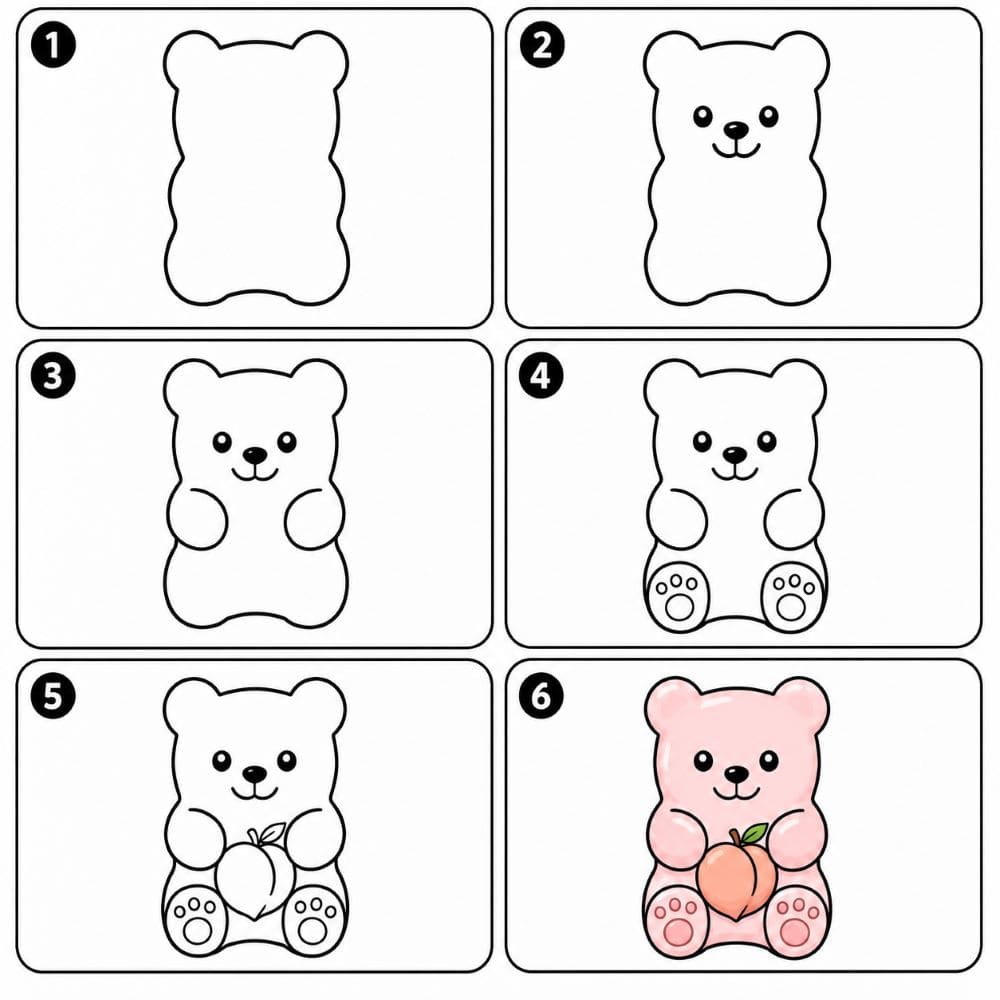 Peach gummy bear Drawing Ideas