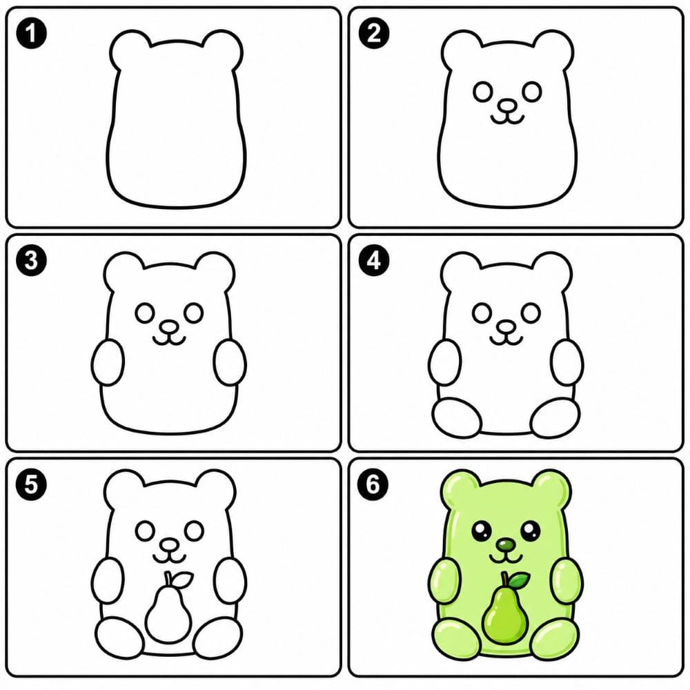 Pear gummy bear Drawing Ideas