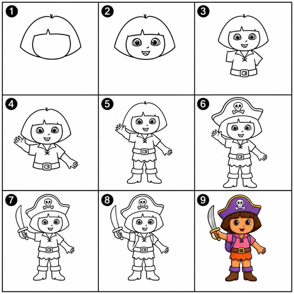 Pirate Dora Drawing Ideas
