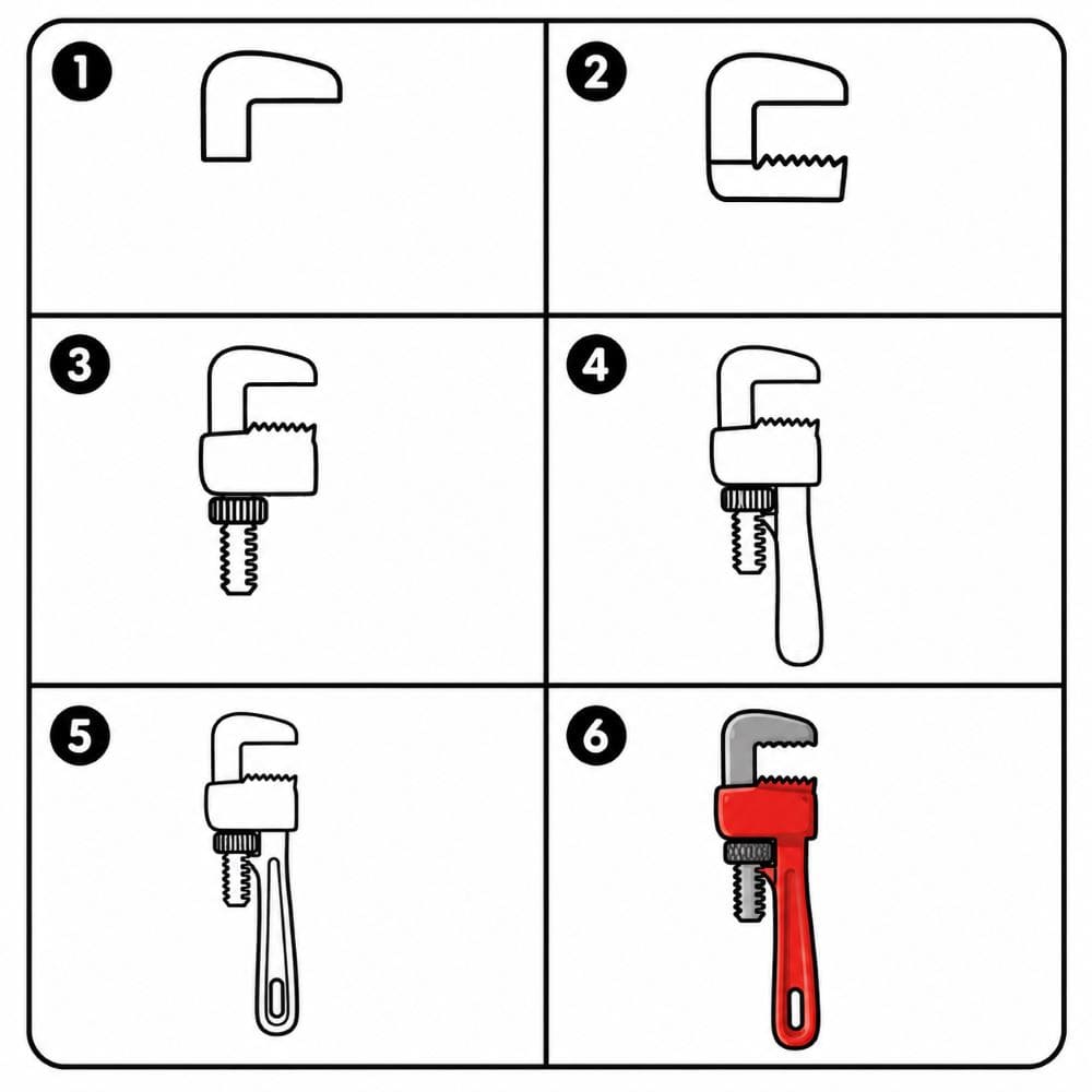 Plumbing wrench Drawing Ideas