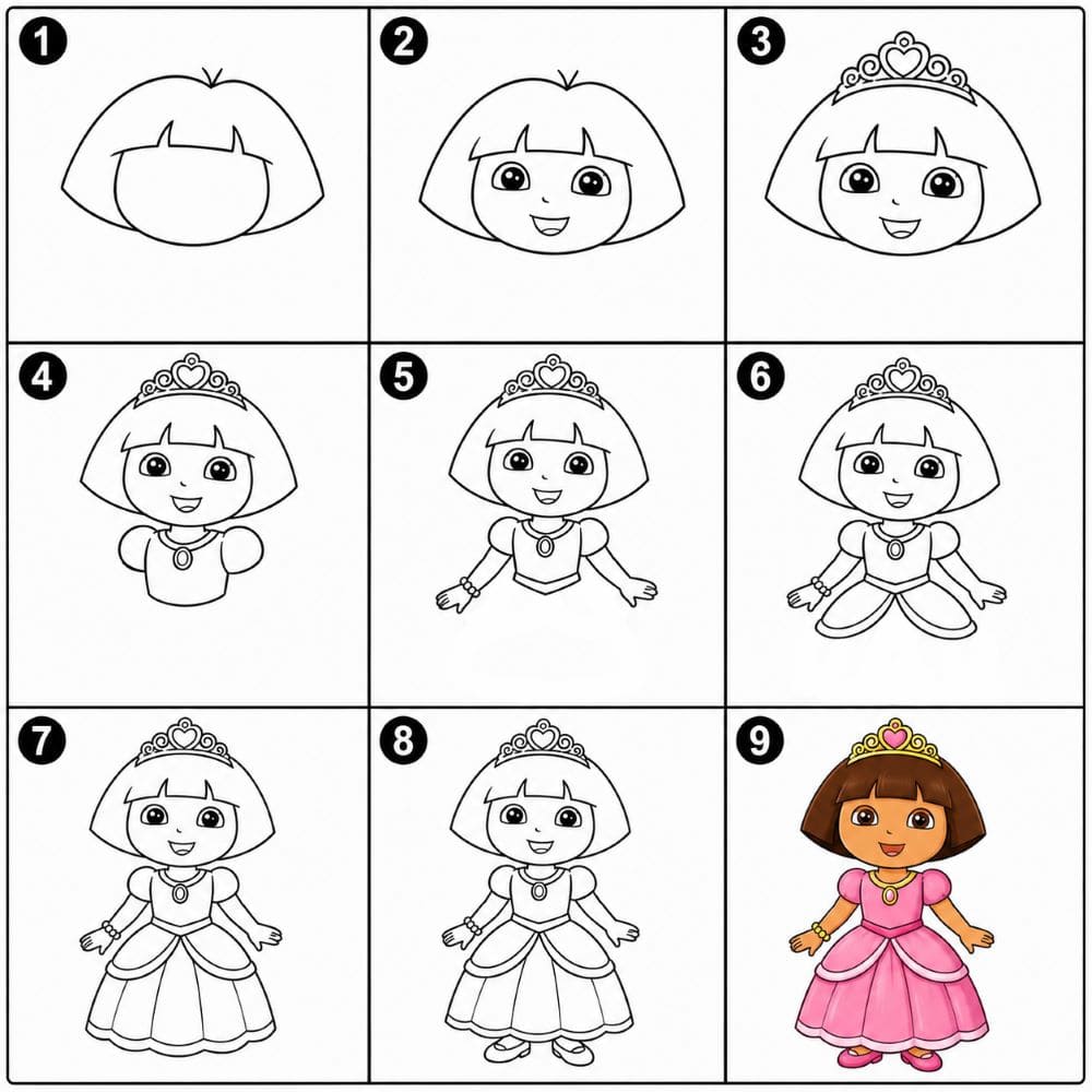 Princess Dora Drawing Ideas