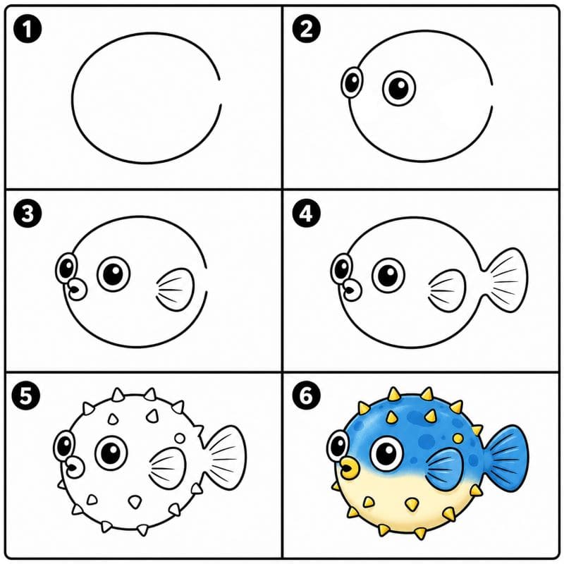 Pufferfish Drawing Ideas