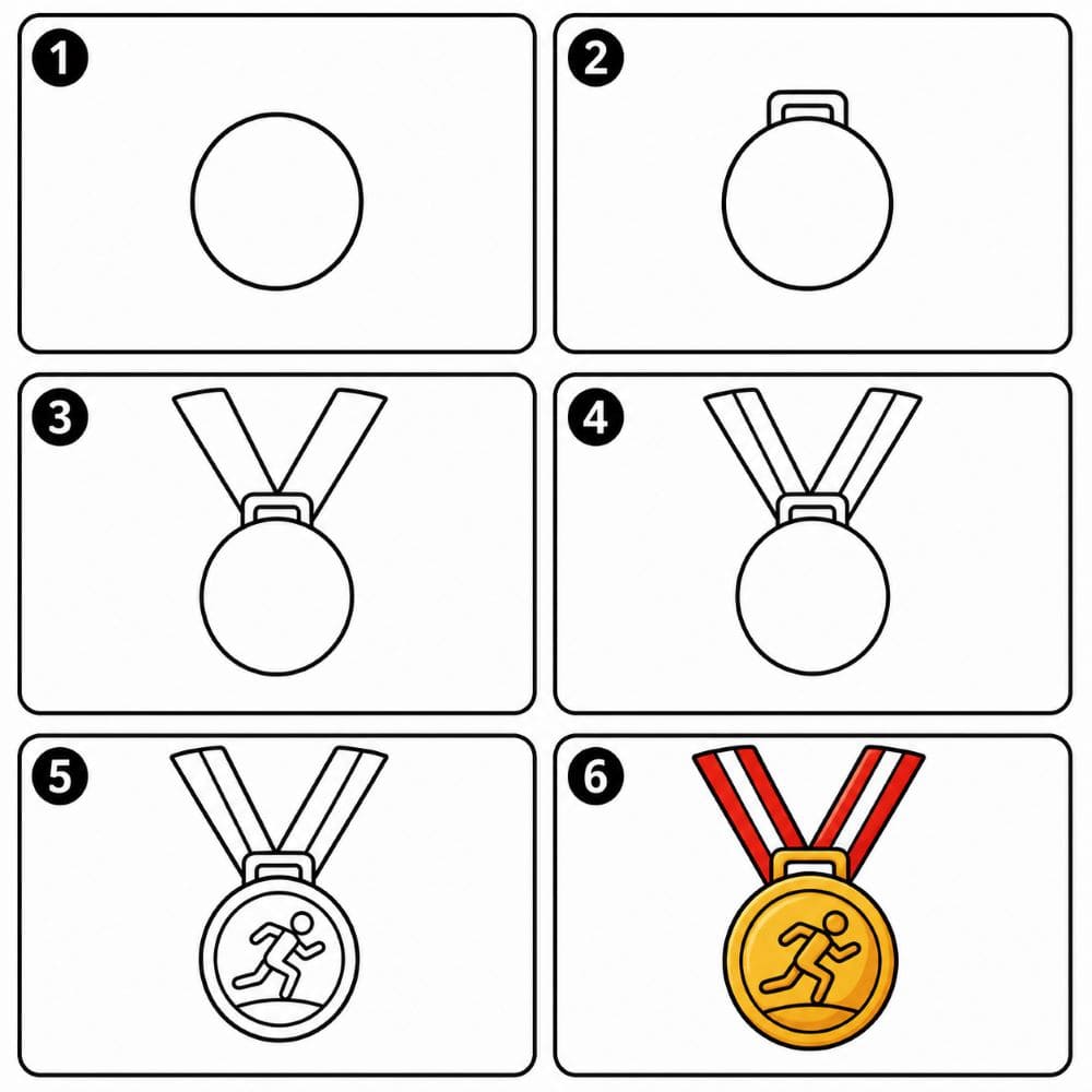Running Race Medal Drawing Ideas