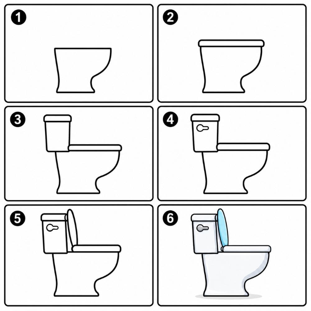 Side-view toilet Drawing Ideas