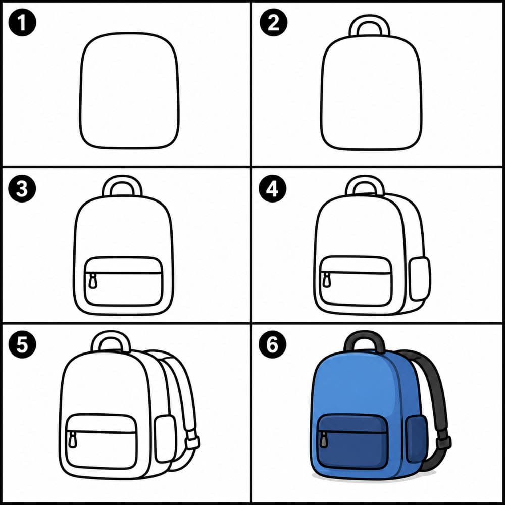 Simple backpack Drawing Ideas