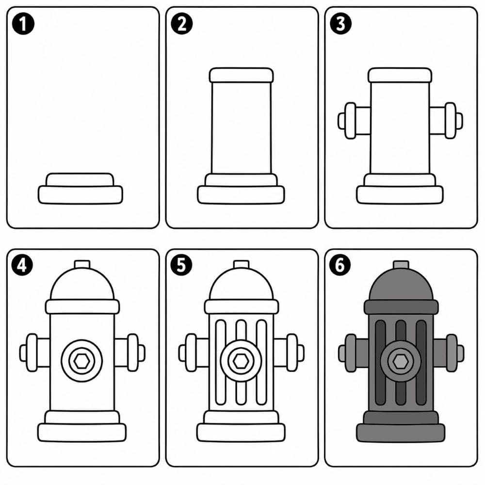 Simple fire hydrant Drawing Ideas