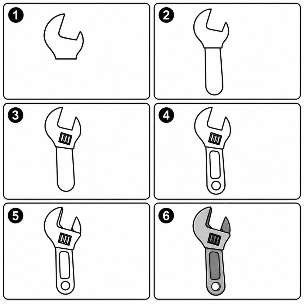 Sliding wrench Drawing Ideas
