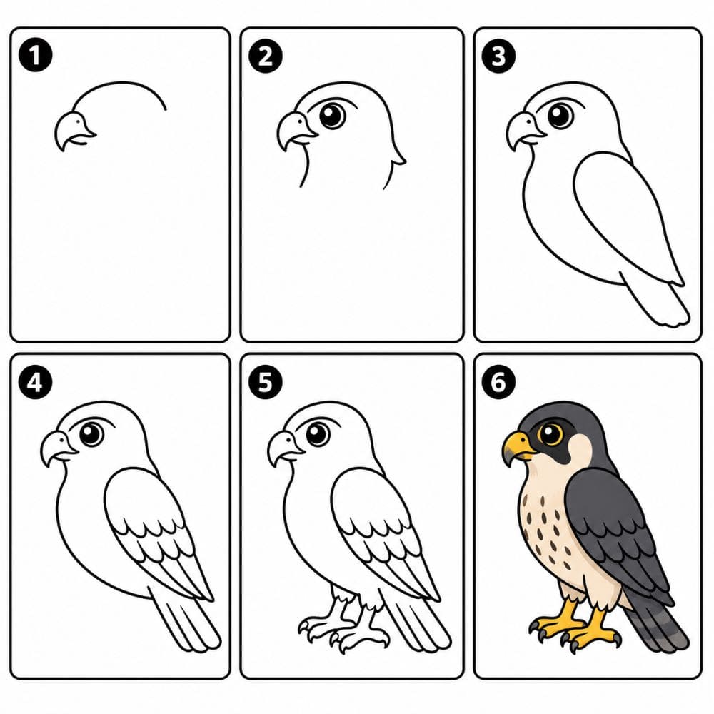 Small falcon Drawing Ideas