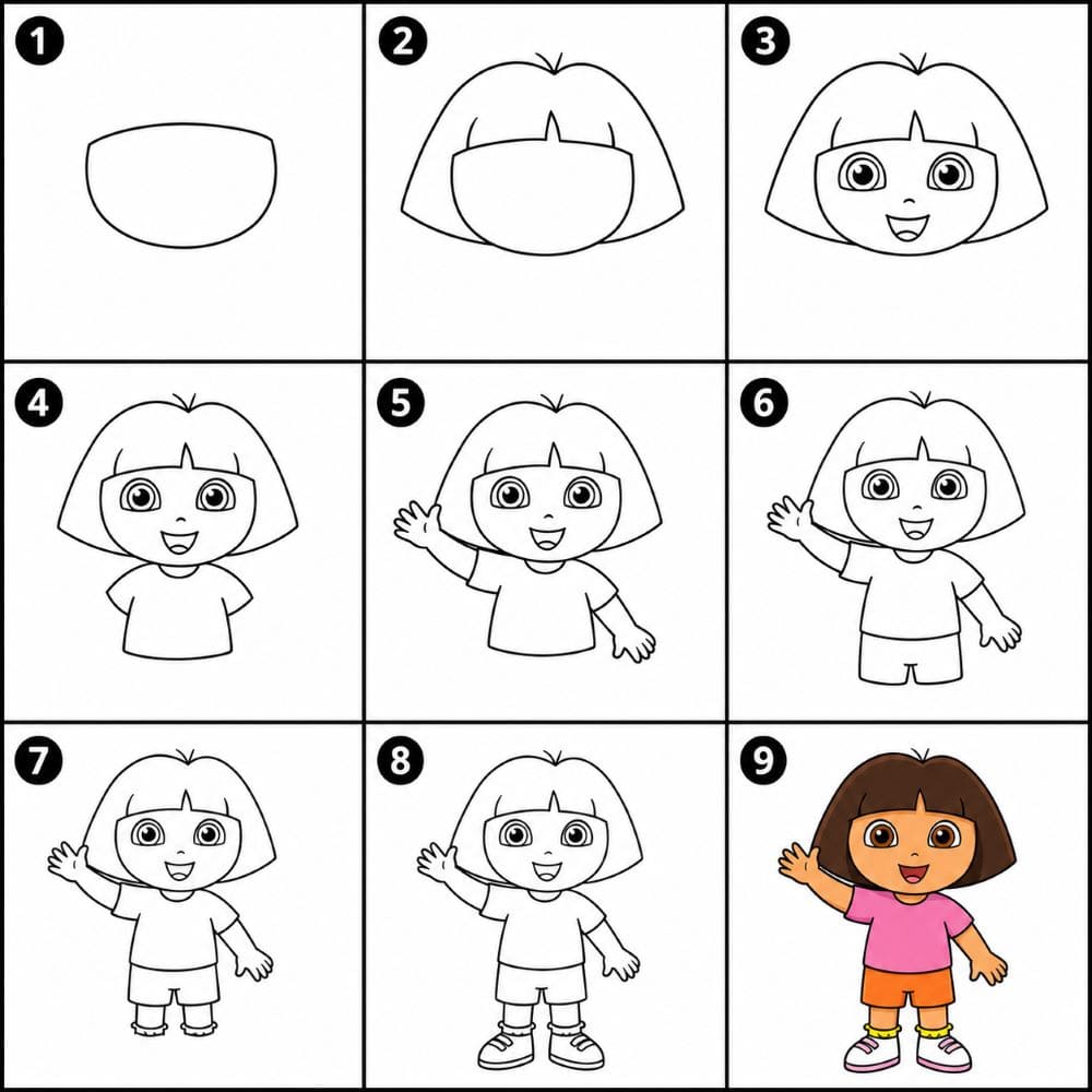 Smiling Dora Drawing Ideas