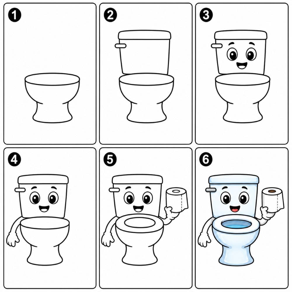 Toilet character Drawing Ideas