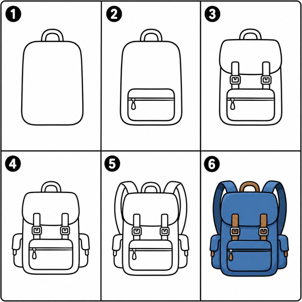 Travel backpack Drawing Ideas