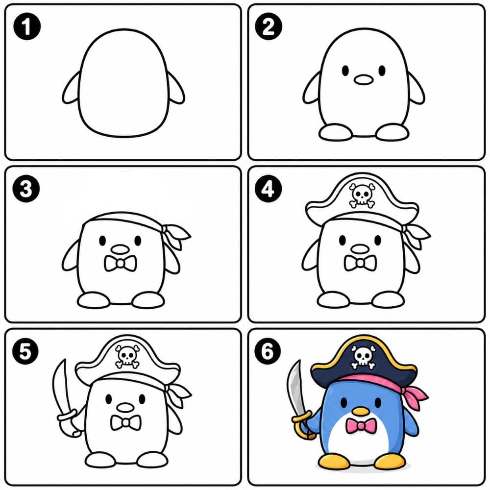 Tuxedo Sam as a pirate Drawing Ideas