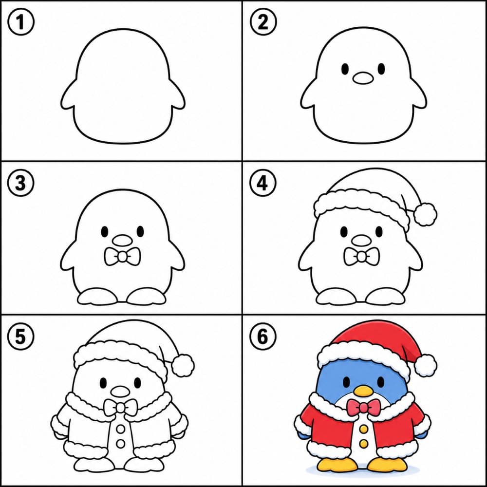 Tuxedo Sam in a Christmas outfit Drawing Ideas