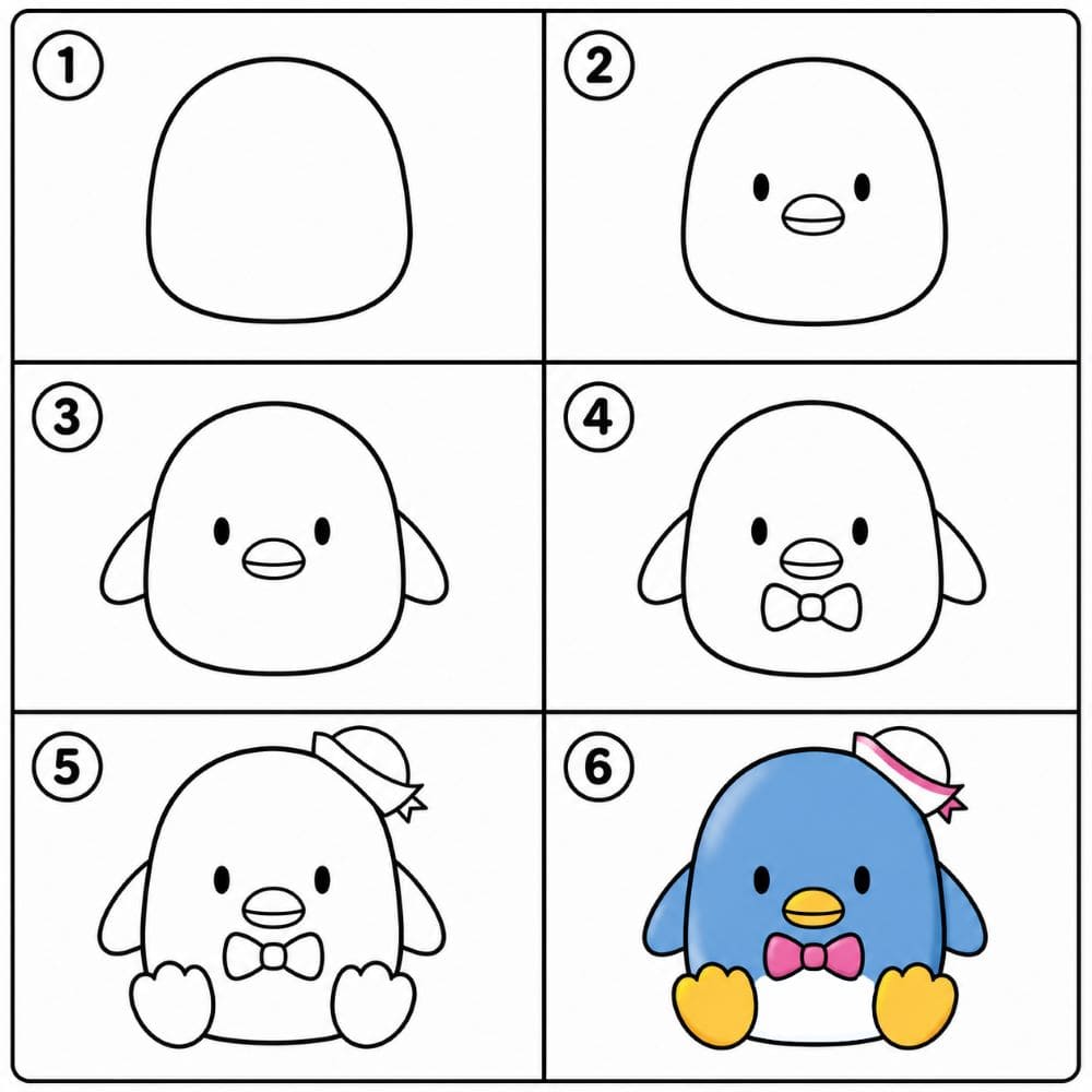 Tuxedo Sam sitting Drawing Ideas