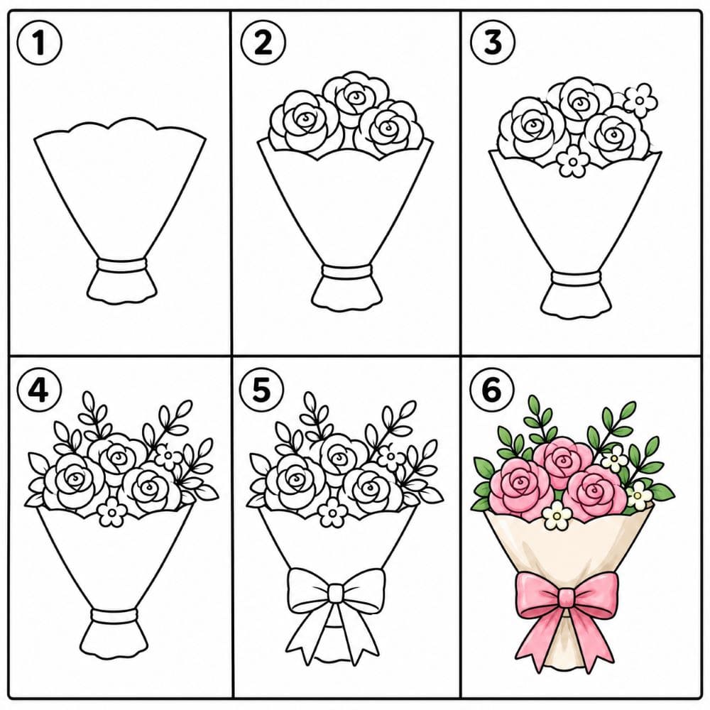Wedding Bouquet Drawing Ideas