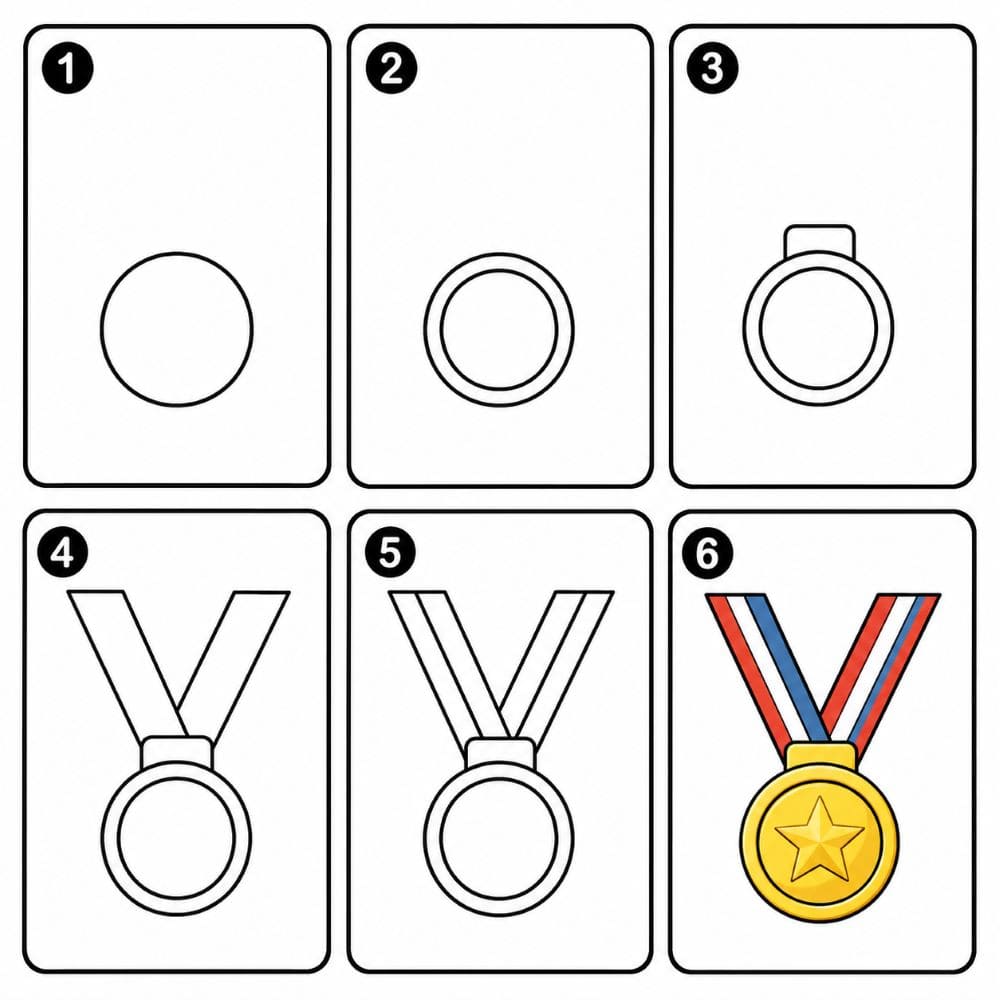 Winner Medal Drawing Ideas