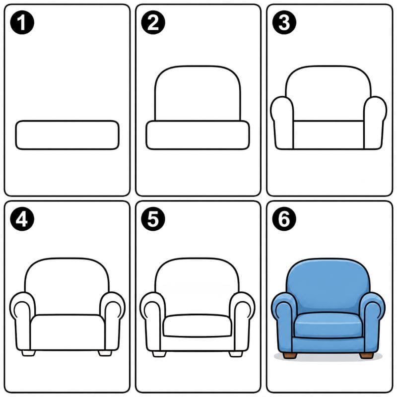 1-seat couch Drawing Ideas