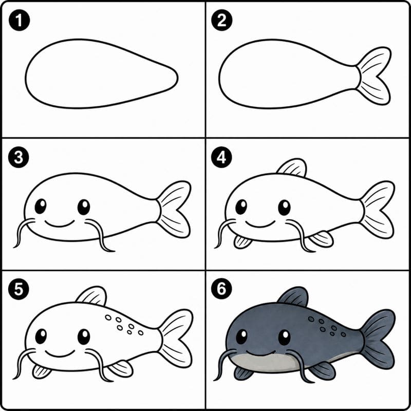 Adorable Catfish Drawing Ideas
