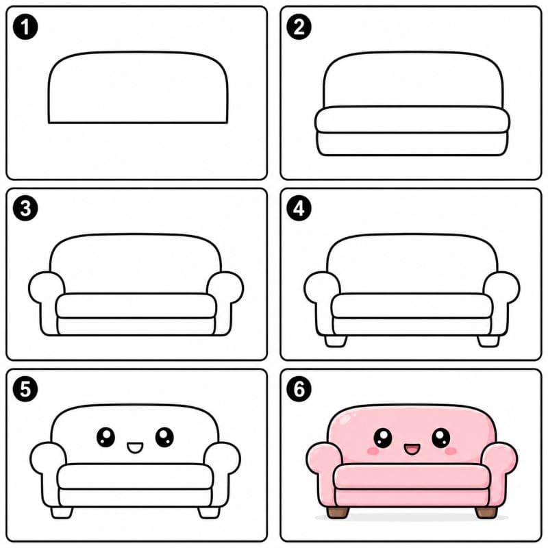 Adorable couch Drawing Ideas