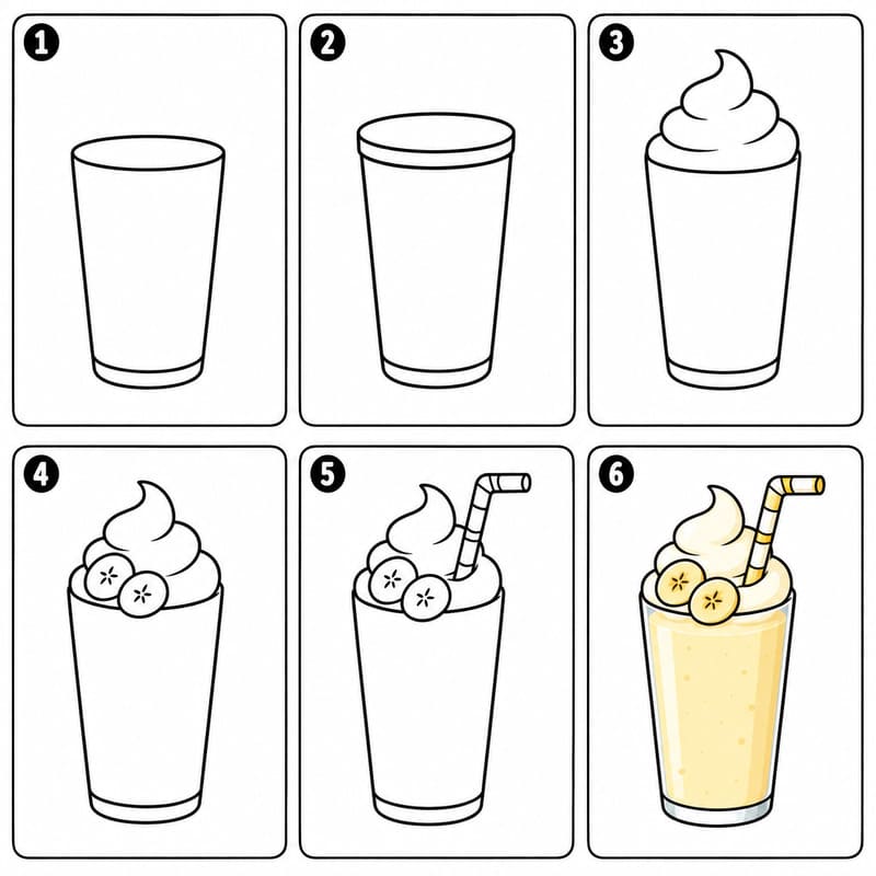 Banana milkshake Drawing Ideas