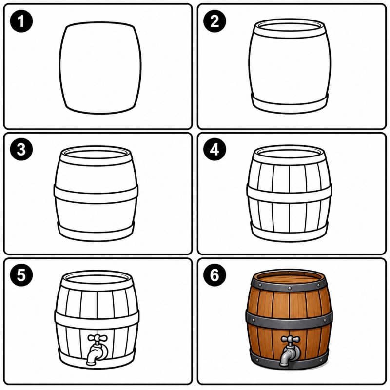 Barrel with spigot Drawing Ideas