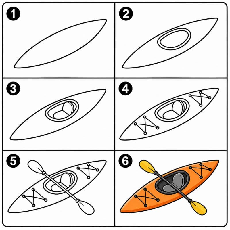 Basic kayak Drawing Ideas