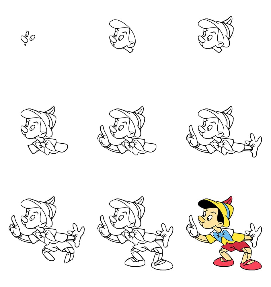 Cartoon Pinocchio Drawing Ideas
