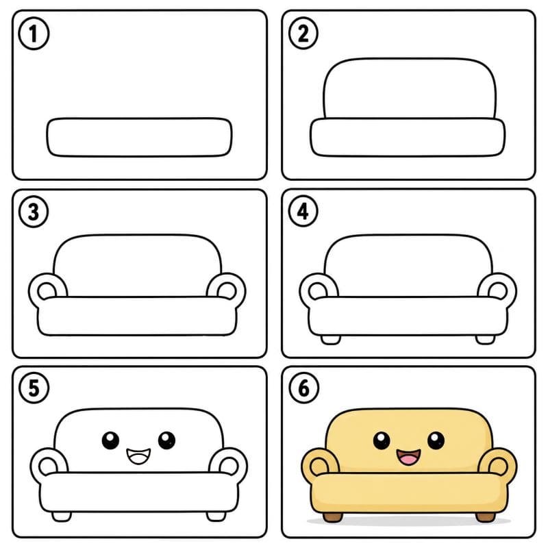 Cartoon couch Drawing Ideas