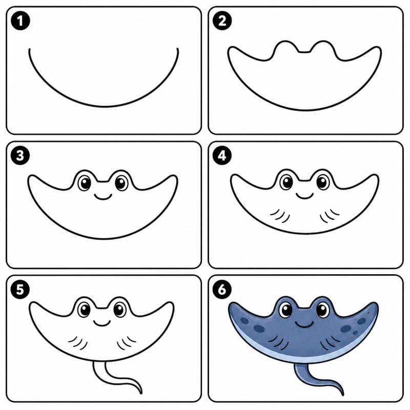 Cartoon stingray Drawing Ideas