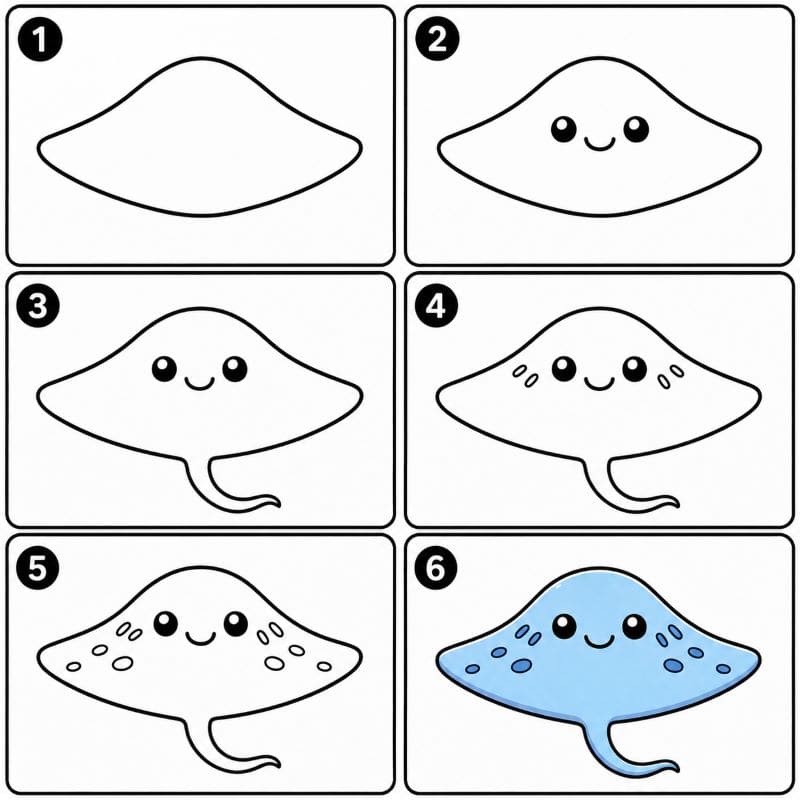 Chibi stingray Drawing Ideas